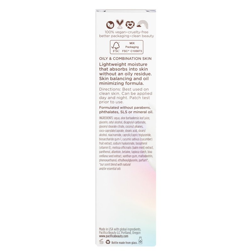 Pacifica Pore Warrior Everyday Face Lotion Acne Fighting - Niacinamide, Cucumber and Hyaluronic Acid1.7 oz