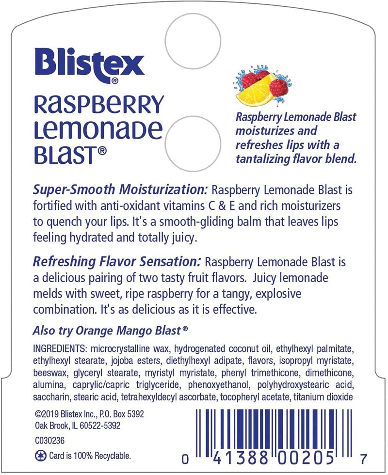 Blistex Lip Protectant (Raspberry Lemonade Blast) (0.15 oz) (6 Pack)