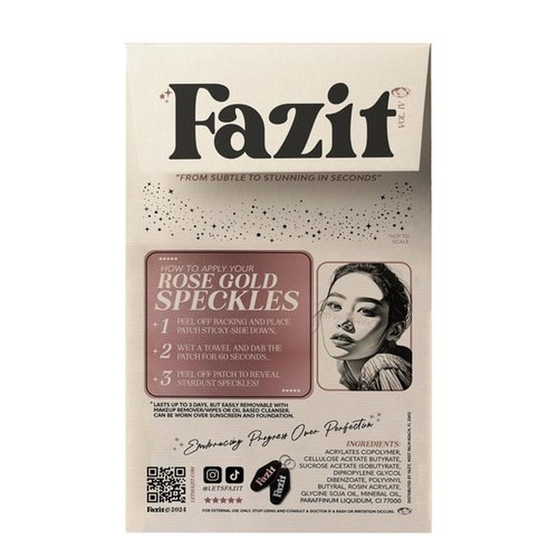 Fazit Makeup Patches - Rose Gold - Face Glitter Makeup Speckles - Glow Up Makeup Patches - Face Glitter Speckles Patches - Cute Glitter Makeup Accessories for Women - Cosmetic Glitter for Face