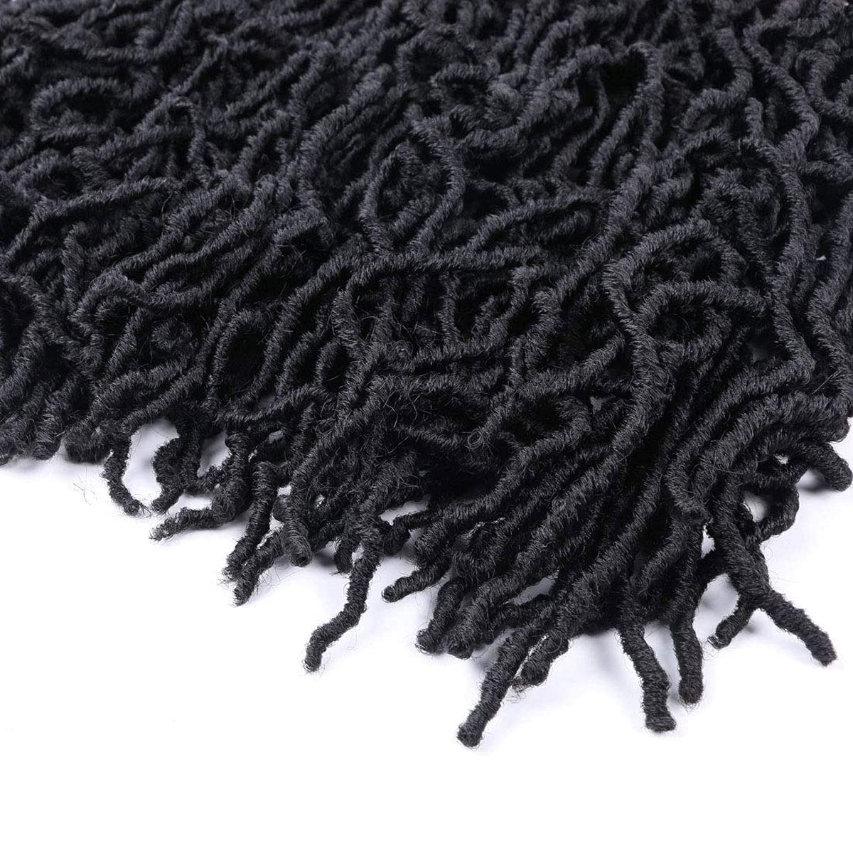 40 Inch Super Long Soft Locs Crochet Hair Pre Looped 6 Packs New Faux Locs Crochet Braids Goddess Locs Dreadlocs Synthetic Hair For Black Women (1B, 40 Inch 6PACK)