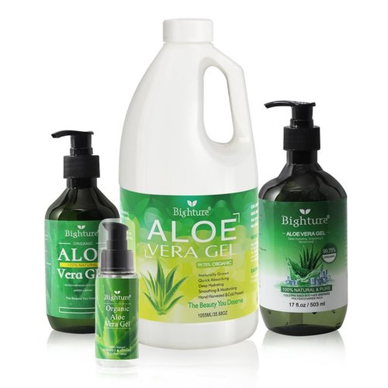 BIGHTURE Aloe Vera Gel for Face - Organic Aloe Vera Gel from 100 Percent Pure Aloe Vera Use to Skin Sunburn Relieve, Soothing and Firming