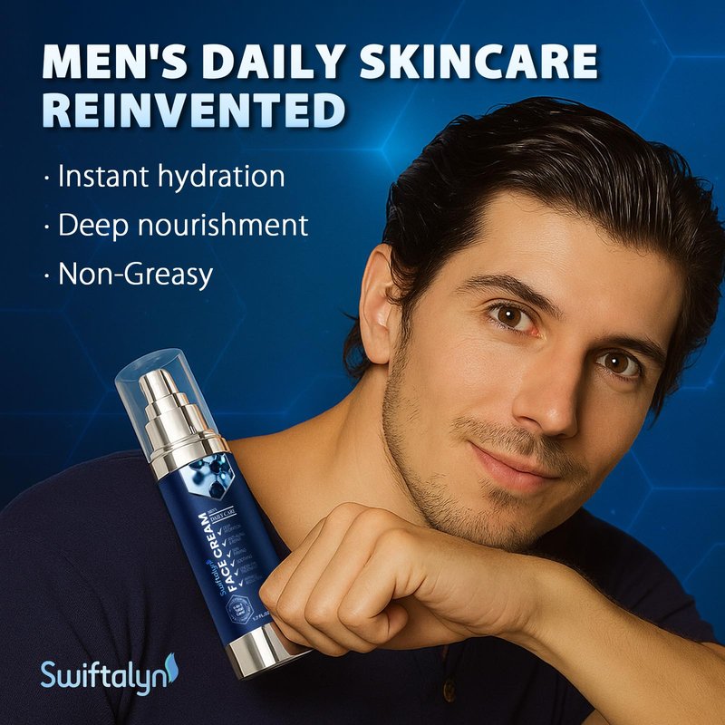 Swiftalyn 6-in-1 Face Cream for Men: Men's Face Moisturizer Anti-Aging Cream, Dark Spot & Eye Bag Treatment, Reduces Wrinkles – Men's Skincare