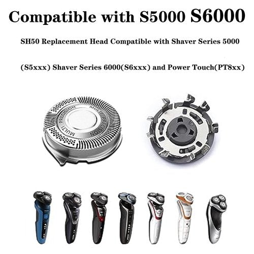 SH50/52 Replacement Blade Heads for Series 5000 Electric Shavers OEM SH50 MultiPrecision Blades Head for AquaTouch (S5xxx) PowerTouch (PT8xx PT7xx) and AquaTouch (AT8xx AT7xx) 3 Pack