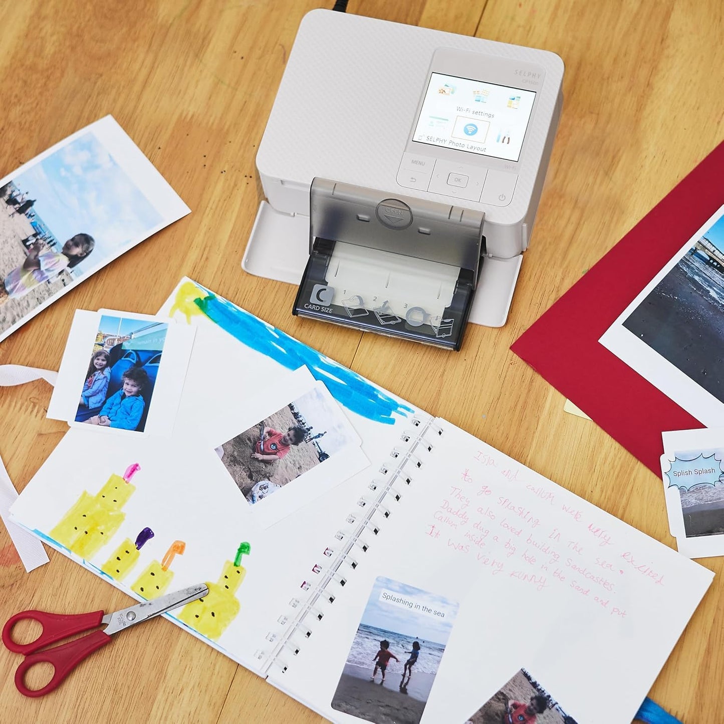 Canon Selphy CP1500 Photo Printer Bundle (White) with KP-108 Paper (108 Sheets) 3 Color Ink Cartridges & Tudak Cleaning Cloth – Wireless Compact Dye-Sub Printer Kit