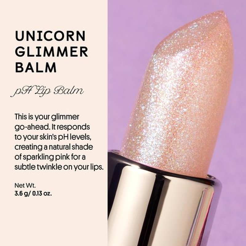 Winky Lux Glimmer Balm, pH Lip Balm, Color Changing Lipstick and Tinted Lip Balm, Vegan & Cruelty Free Lip Balm, Hydrate & Plump, Pink Shimmer Lipstick, Unicorn