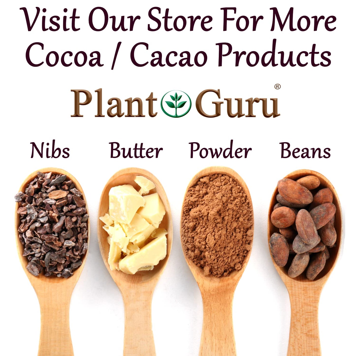 Plant Guru Raw Cocoa Butter 5 lbs. Bulk - 100% Pure Natural Unrefined FOOD GRADE Arriba Nacional Cacao Bean, Great For Chocolate Making, Soap, Lip Balm and Moisturizer For DIY Body Butters