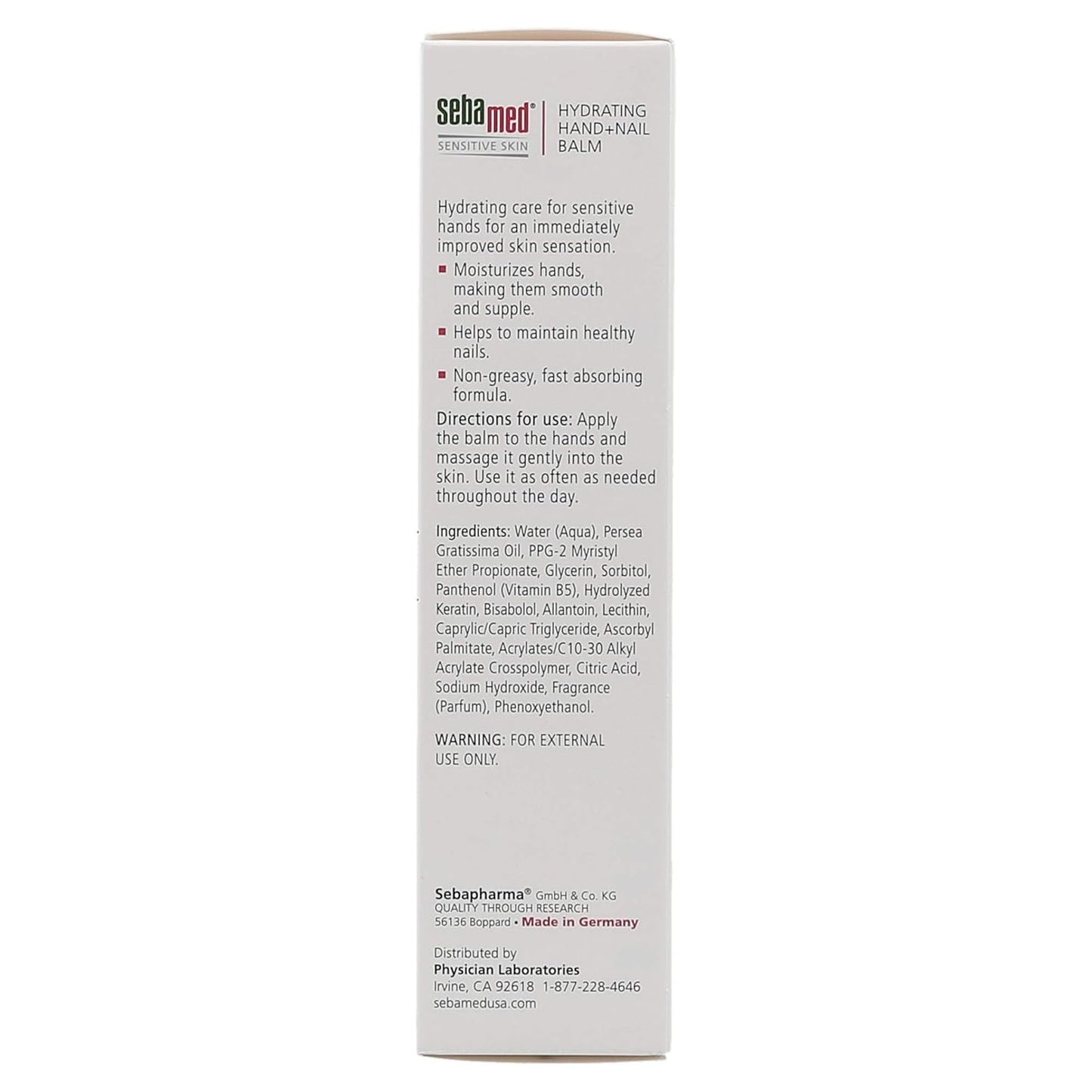 Sebamed Hand and Nail Balm pH 5.5 for Sensitive Skin Hypoallergenic Non-greasy Dermatologist Recommended Moisturizer 2.6 Fluid Ounces (75mL)