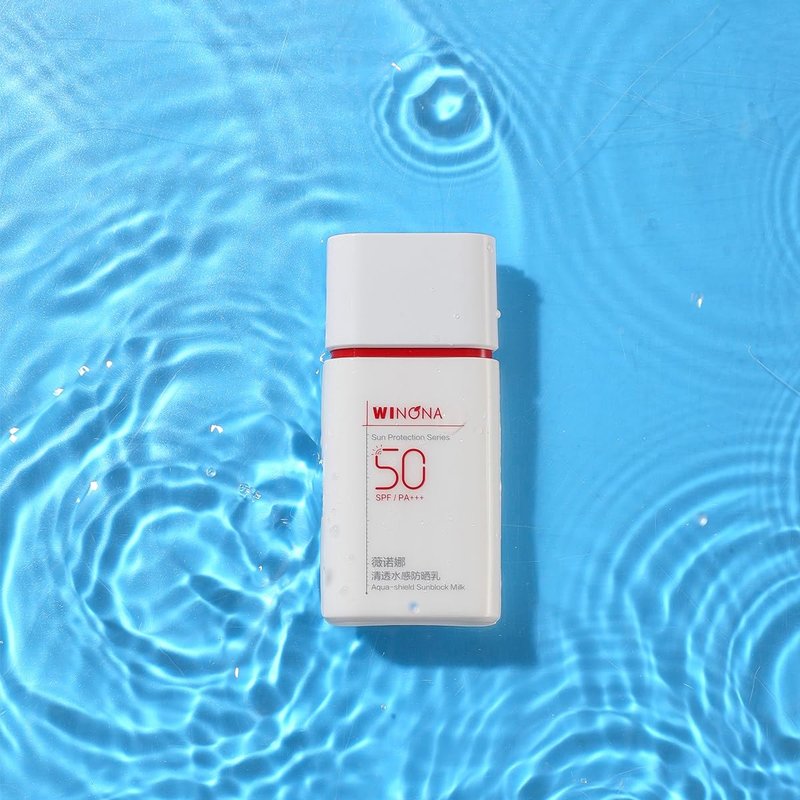 WINONA Sunblock Milk SPF 50+++, Alcohol-Free Face Sunscreen for Sensitive Skin, Lightweight & Non-Greasy, Waterproof Sun Protection, 1.76oz