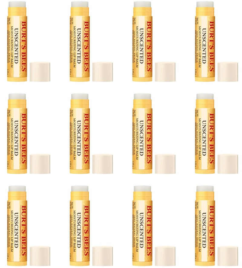 Burt's Bees Unscented Lip Balm .15oz - 12 Count Value Pack