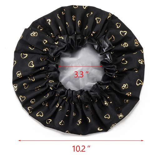 Tbestmax 4 Pcs Shower Caps Hat for Women and Girl, Reusable Waterproof Bath Cap Double Waterproof Layers