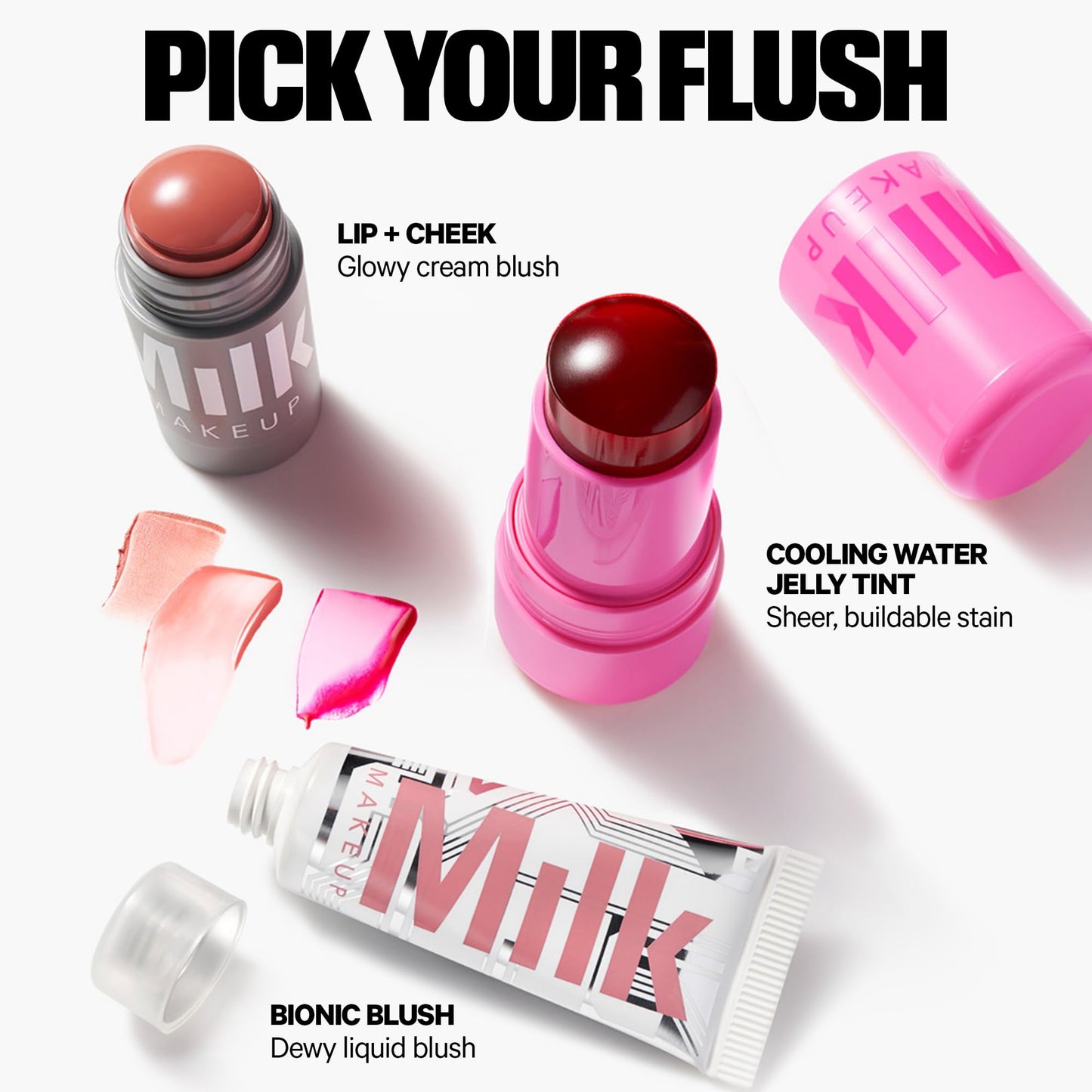 Milk Makeup Cooling Water Jelly Tint – Sheer Lip + Cheek Stain with Vegan Collagen, Seawater + Aloe – Hydrating, Long-Lasting, Buildable Lip Tint + Blush – 5-Pack, 0.17 oz Each