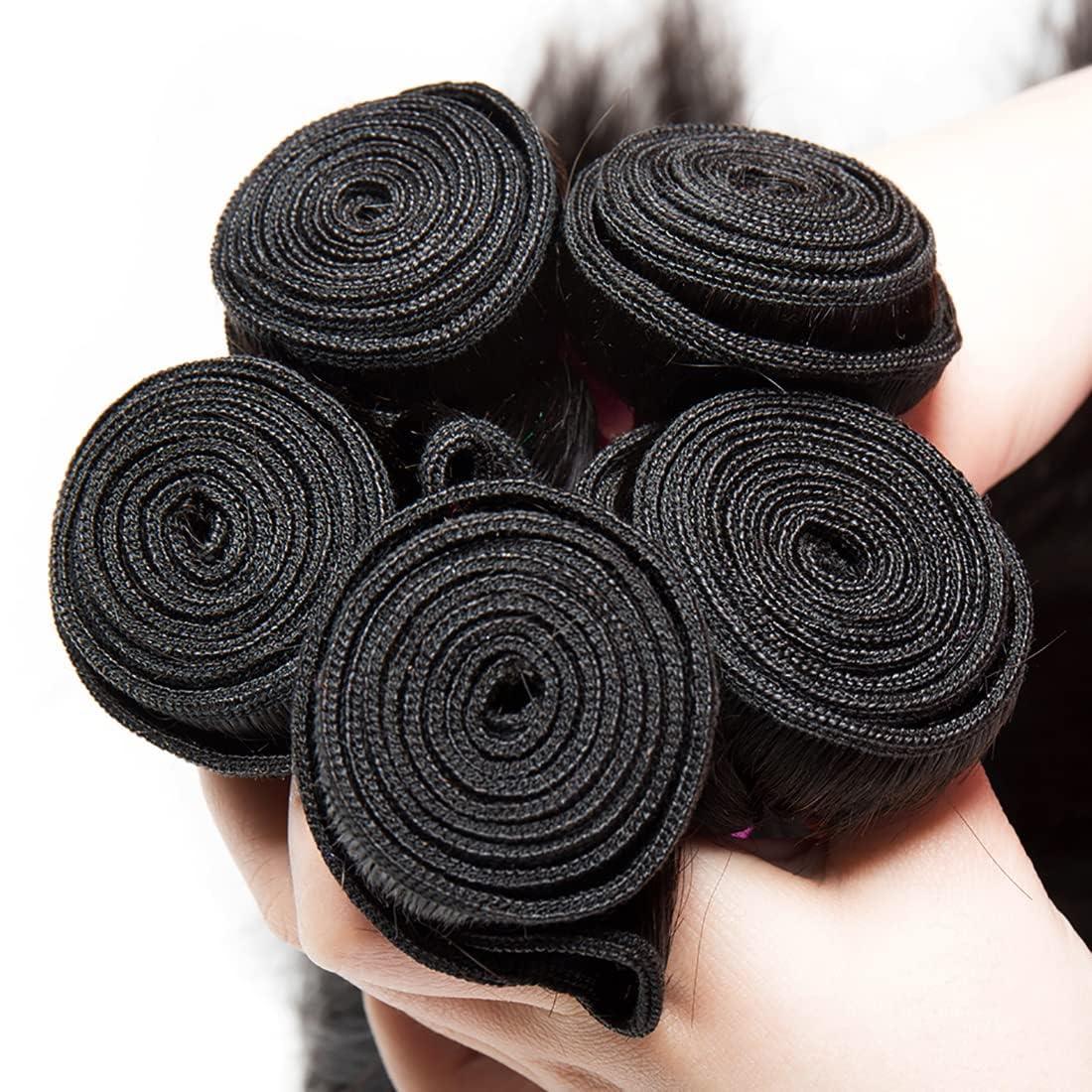Human Hair Bundles with Closure - Body Wave Bundles with Closure Human Hair 3 Bundles with Closure 24 26 28+20, 100% Unprocessed 12A Brazilian Virgin Hair Bundles with 4x4 Lace Closure Free Part