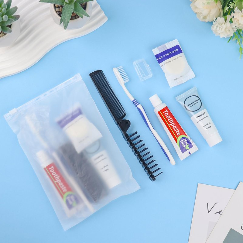 Zhjianup Travel Toiletries Supplies Kits Disposable Toiletry Amenities Set in Bulk, Hygiene Trial Size Personal Essentials Individually Wrapped 5-in-1 (60-Pack)