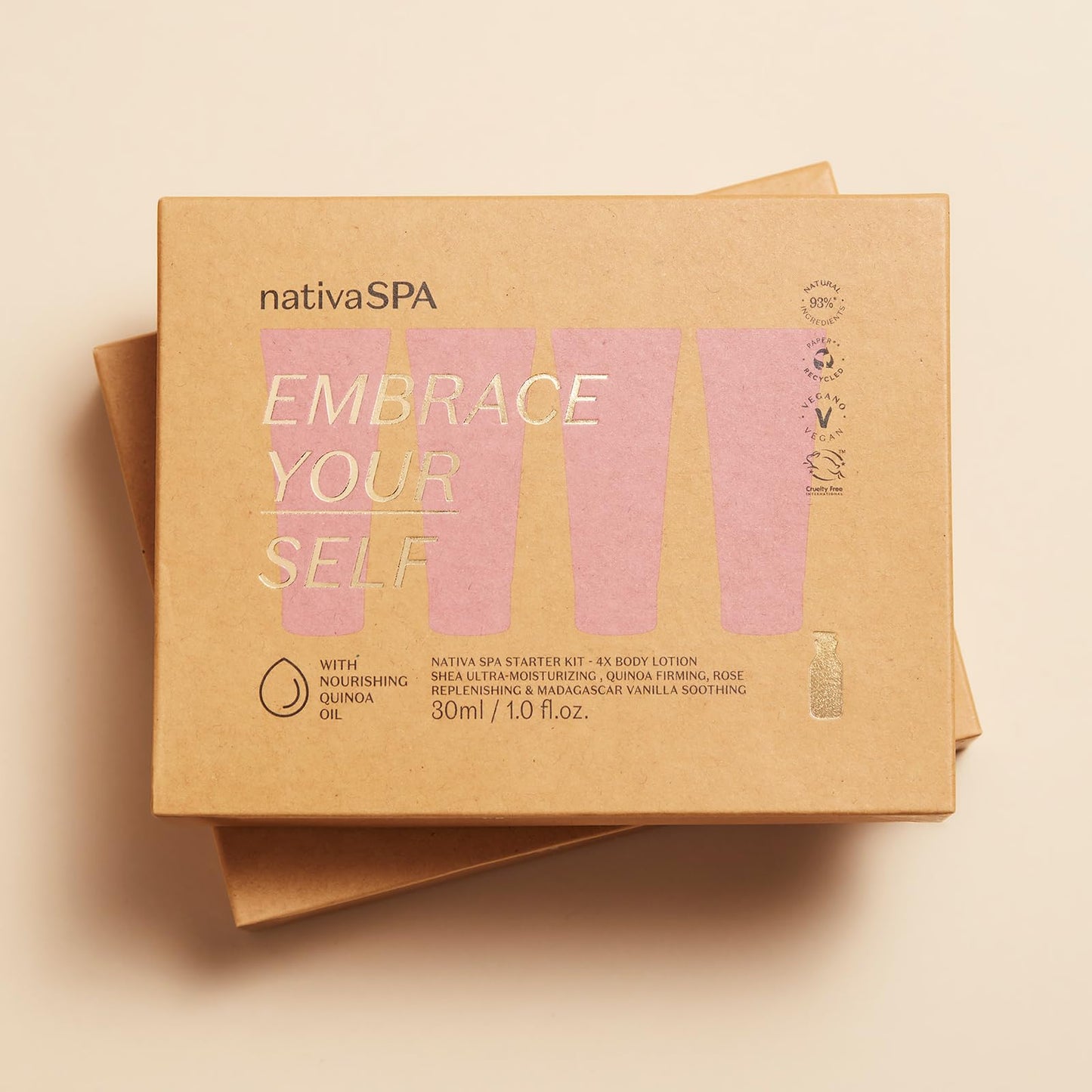nativaSPA Embrace Your Self Nativa Spa Starter Kit - 4x Body Lotion, 1 Fl Oz (Pack of 1)