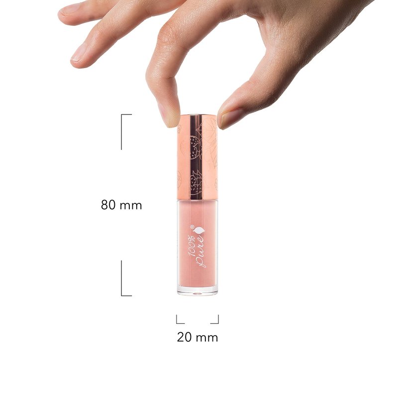 100% PURE Lip Gloss (Fruit Pigmented), Naked, High Shine, Moisturizing, Natural Lip Gloss, Sheer Finish, Tinted Lip Gloss w/Cocoa Butter, Vitamin E (Warm Peachy Nude Color) - 0.14 Fl Oz