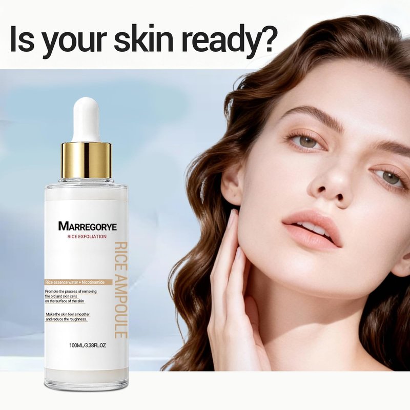 MARREGORYE Beauty Peel Shot Glow Rice Ampoule Duo Exfoliating Essence, Black Rice Exfoliant Face Scrub for Hydrating & Blackhead Remover, Body Care 100ml (Rice Exfoliant Essence)