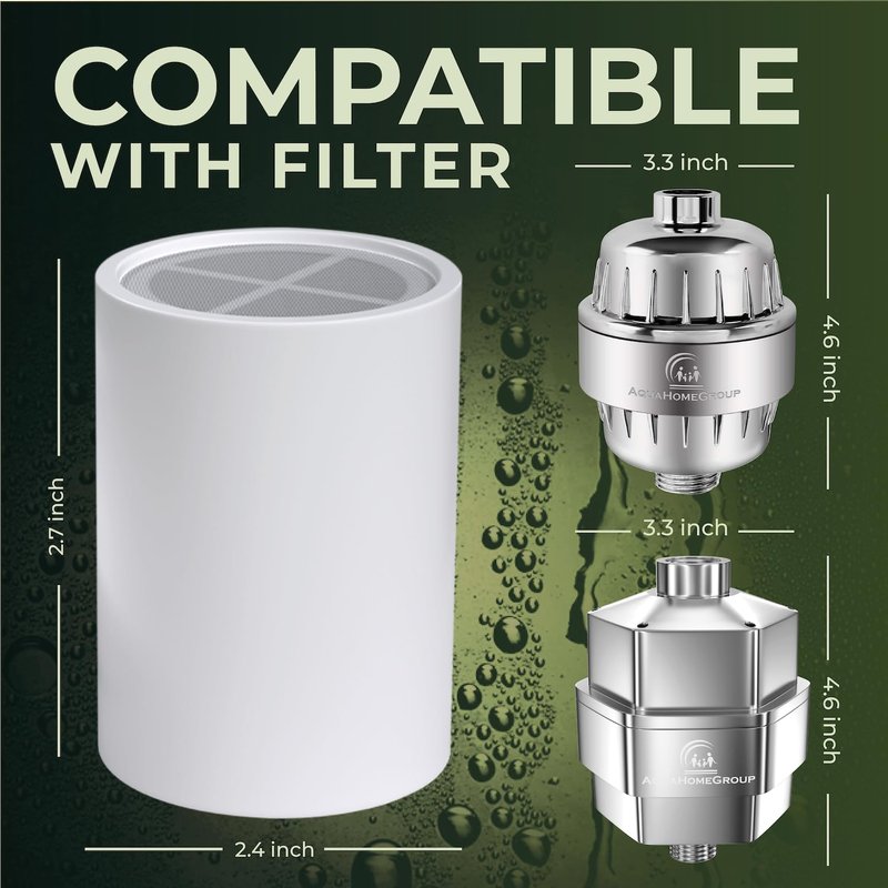 AquaHomeGroup Vitamin C+E+A Shower Filter Replacement Cartridge with Aroma Granules (Jasmine) - Reduces Chlorine, Supports Skin & Hair Health