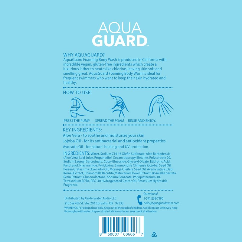 AQUA GUARD After-Swim Foaming Body Wash | Leaves Skin Soft and Smooth + Neutralizes Chlorine Scent and Residue (2-Pack)