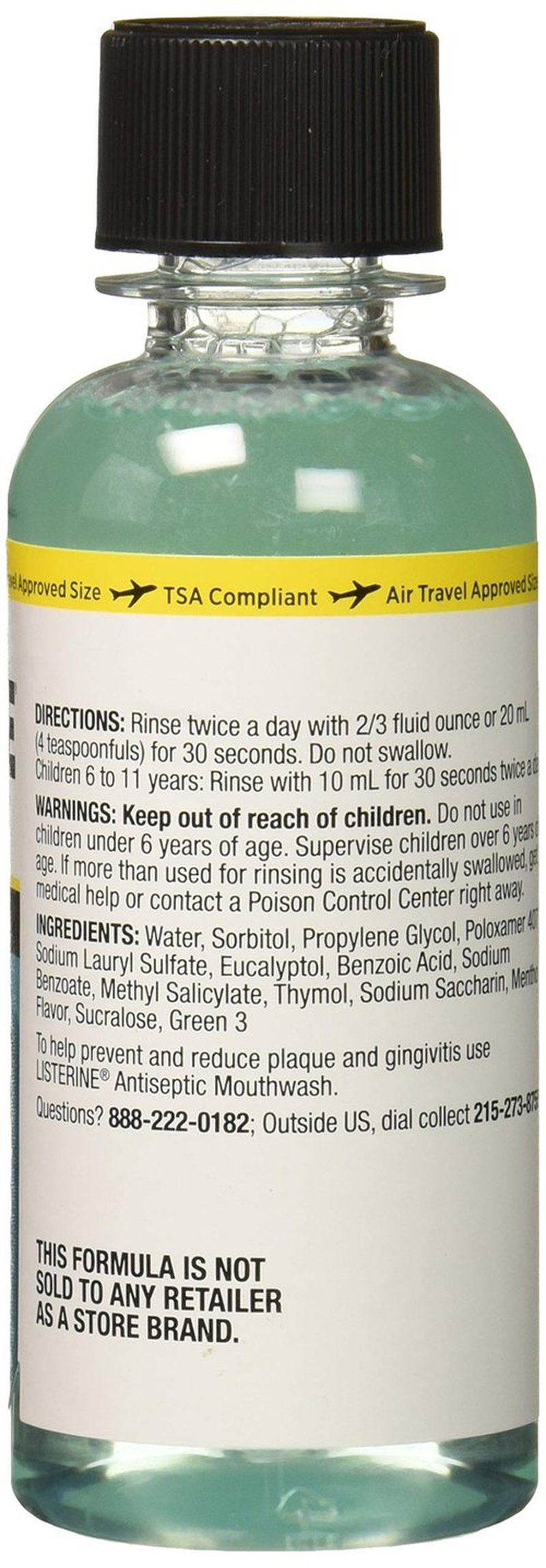 Listerine Cool Mint Zero Alcohol Mouthwash, 3.2 oz (Pack of 2)