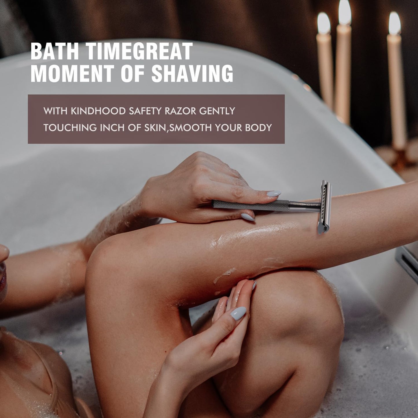 KINGHOOD Safety Razor One Blade Razor Single Blade Razor Metal Razor Reusable Razor Double Edge Razor Closed Comb Safety Razor Brass Reusable Razor Black