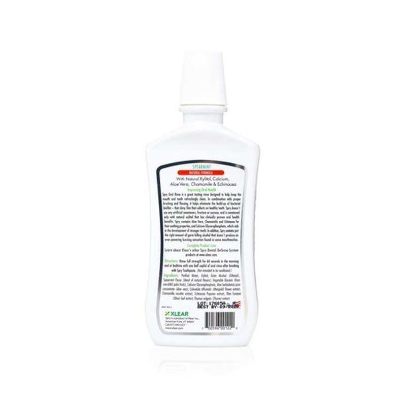 Spry Xylitol Mouthwash Fluoride Free, Oral Rinse with Enamel Support, Natural Spearmint - 16 fl oz (Pack of 1)