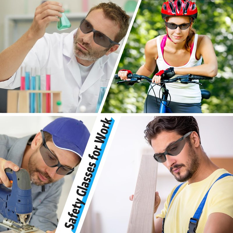 Salfboy Clear Safety Glasses for Men and Women Eye Protection Bulk Protective Eyewear ANSI Z87.1 Scratch-Resistant Lens