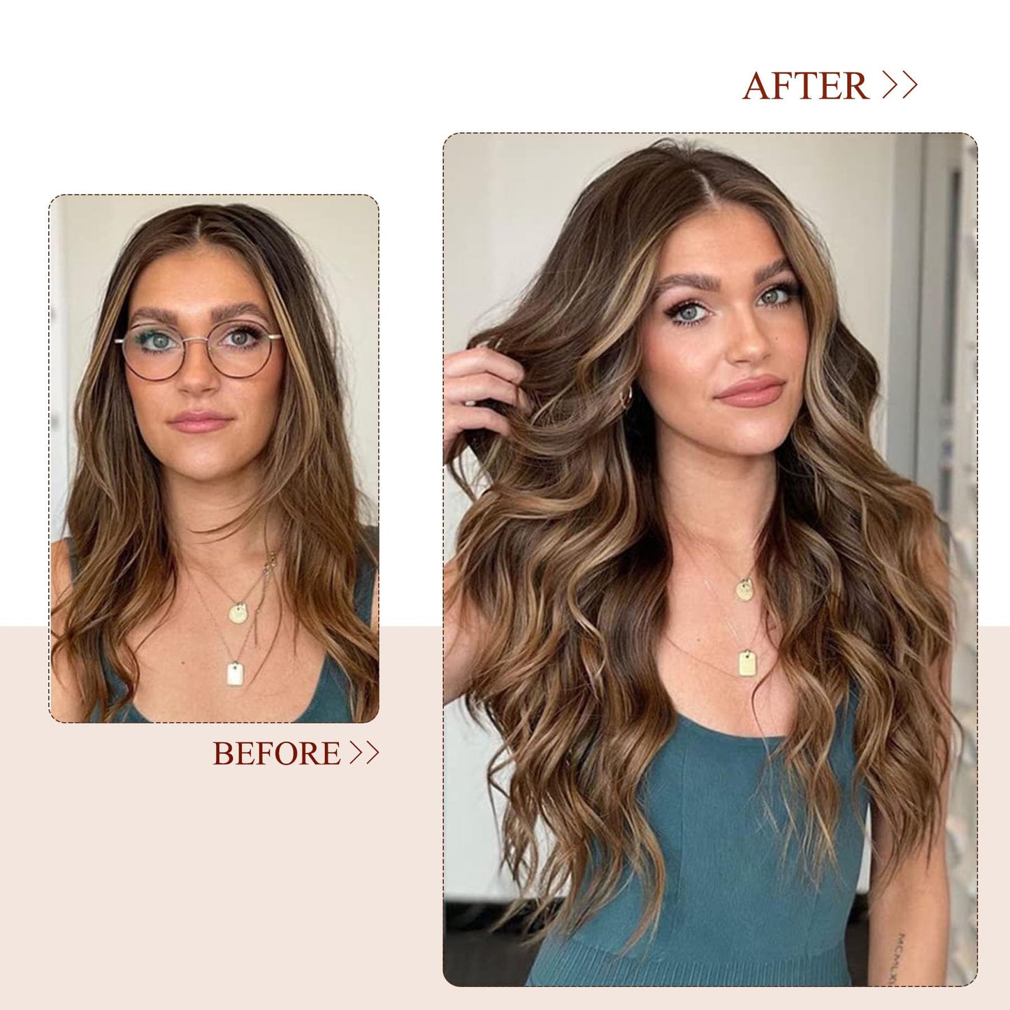 Clip in Hair Extensions Real Human Hair 14inch Ash Brown Mixed Bleach Blonde Hair Extensions Real Human Hair Clip ins 70 gram Double Weft Straight Clip in Hair Extensions