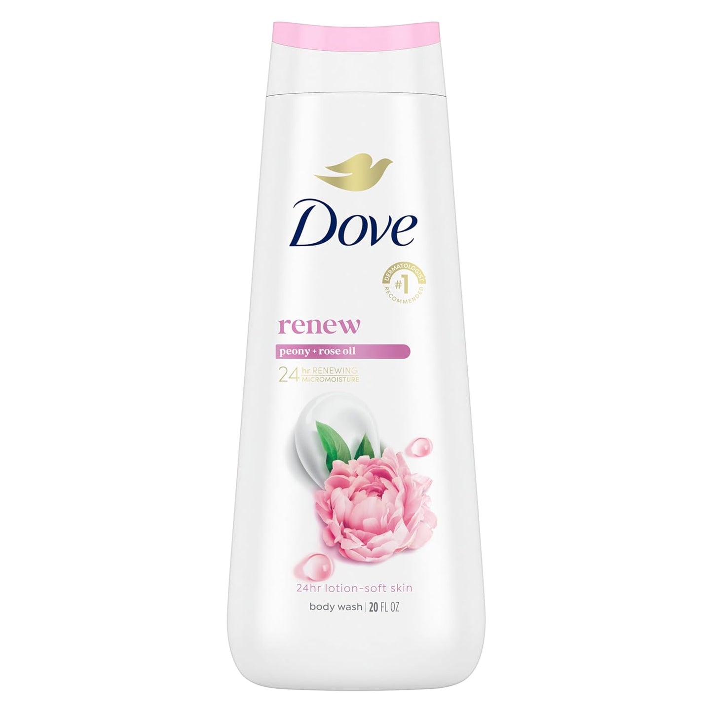 Dove Body Wash 100% Gentle Cleansers, Sulfate Free Peony and Rose Oil Effectively Washes Away Bacteria While Nourishing Your Skin, 22 Fl Oz (Pack of 4)