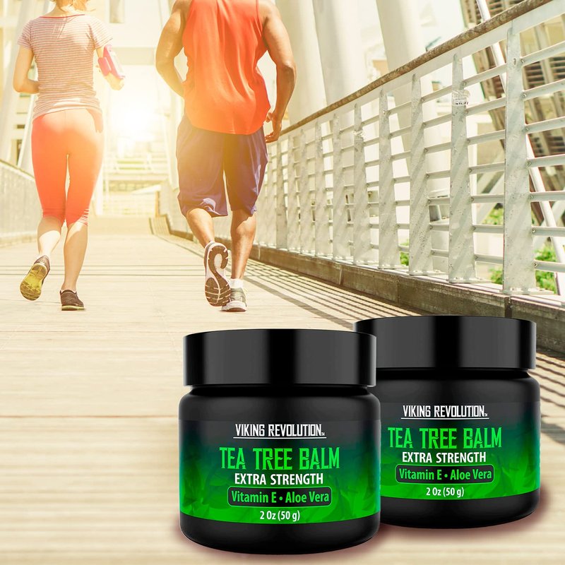 Viking Revolution Tea Tree Oil Cream - Super Balm Athletes Foot Cream - for Eczema, Jock Itch, Ringworm, Nail Treatment - Soothing Skin Moisturizer for Itchy, Scaly, Cracked Skin, 2 Ounce (Pack of 2)