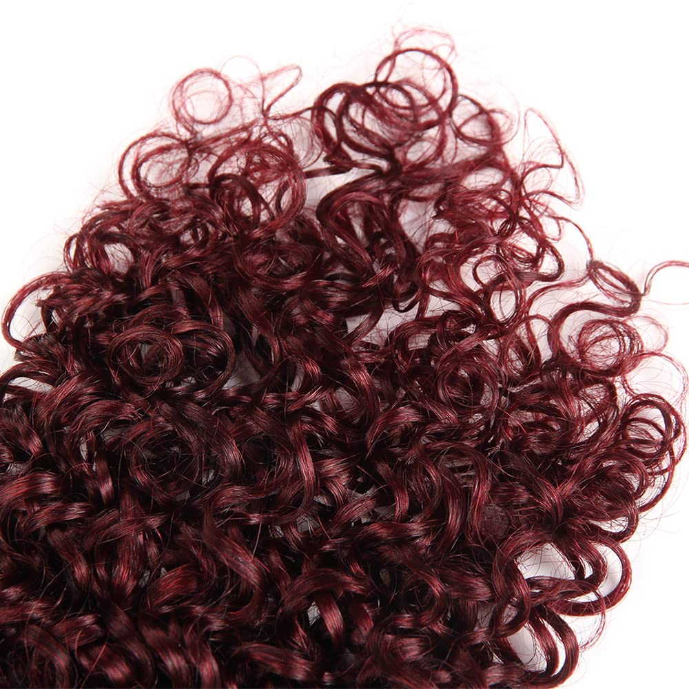 Red Bundles Human Hair Burgundy Kinky Curly Bundles Brazilian Virgin Remy Mixed With 3 Bundles 22 24 26 Inch 1B99J Curly Bundles Hair Extensions for Women 300g