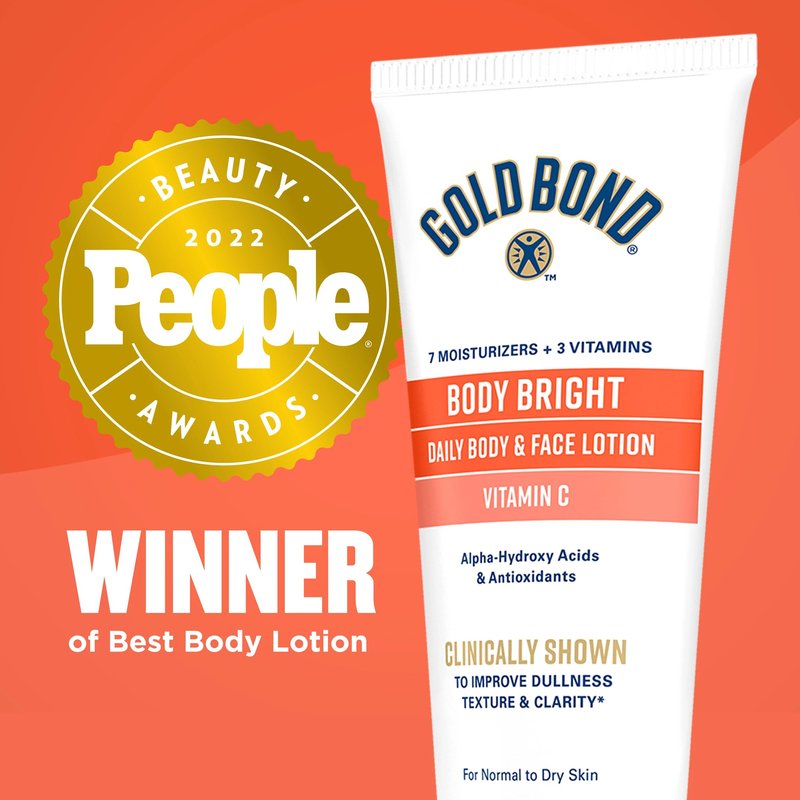 Gold Bond Body Bright Daily Body & Face Lotion With Vitamin C, 8 oz.