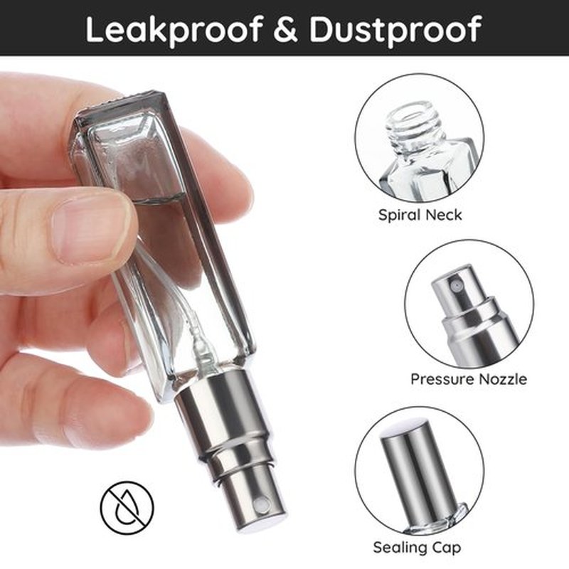 Segbeauty 10ML Perfume Bottles Empty, 10pcs Mini Refillable Perfume Atomizer, Portable Leak-proof Glass Spray Bottle for Perfume Travel Sample Dispenser Small Toiletries Pump Bottles Sprayer