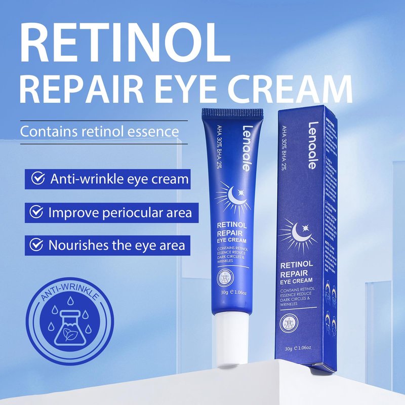 Lenaale Eye Cream, Hydrating Under Eye Care Daily Wrinkle Cream, Infused with AHA30% to Smooth and Hydrate Skin, Eye Crea for Dark Circles Treatments