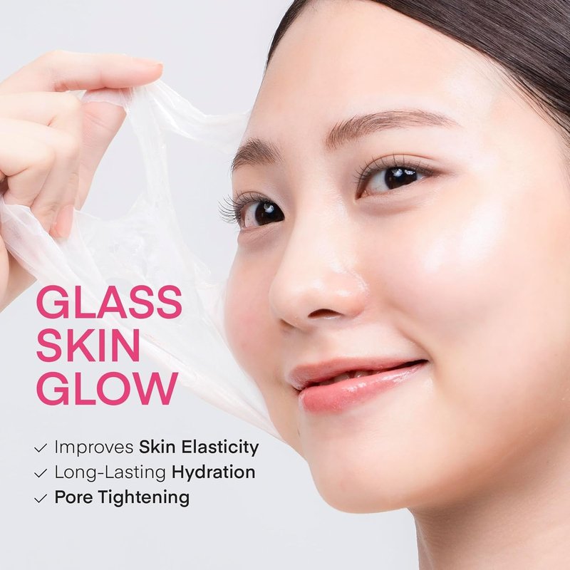 Korean Collagen Mask Set - 3-Piece Bio-Collagen Face Masks, Night Peel-Off & Eye Patches for Hydration | 100ml & 60 pcs
