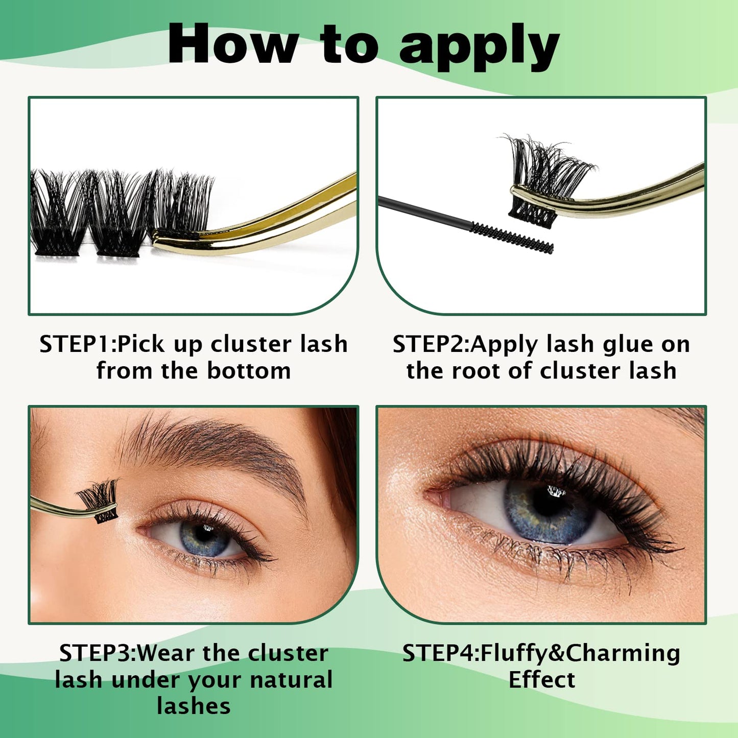 Lash Clusters 96pcs Individual Lashes Y02 D Curl 10-18MIX Cluster Lashes KEYYOU Volume Wispy Lash Extension Soft&Comfortable Easy DIY at Home(Y02,D-10-18MIX)