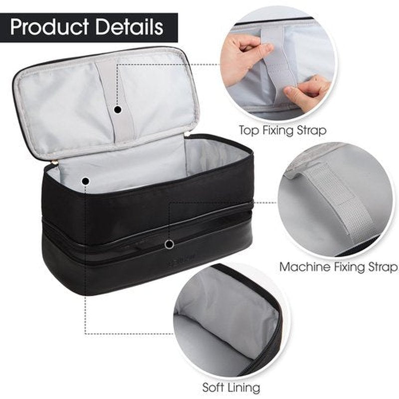 GENCAM Double-Layer Airwrap Travel Case for Shark Flexstyle, Carrying Case for Shark 430/440 Flexstyle, Travel Bag for Shark Flexstyle/Dyson Airwrap Styler and Attachments (Black)