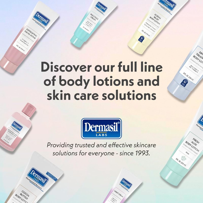 Dermasil Body Lotion, Dry Skin Treatment, 6-Pack – Non-Greasy, Fast-Absorbing, Fragrance-Free Lotion, Cruelty-Free, 8 Oz Ea