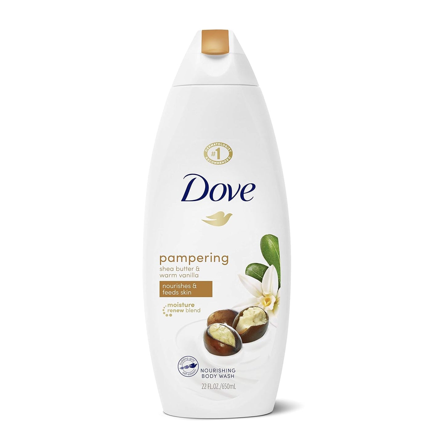 Dove Pampering Body Wash Nourishes & Feeds Skin Shea Butter with Warm Vanilla Effectively Washes Away Bacteria While Nourishing Your Skin 44.0 Fl Oz, (Pack of 2)