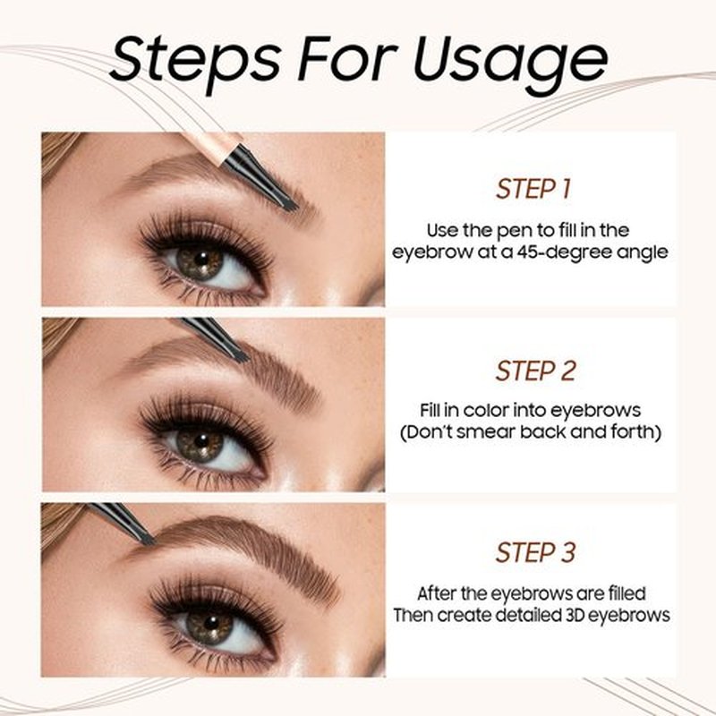 Eyebrow Pen - Microblading Eyebrow Pencil, Long Lasting Waterproof Brow Pencil With Micro-Fork Tip Applicator Creates Natural Looking Brows Effortlessly (Light Brown)