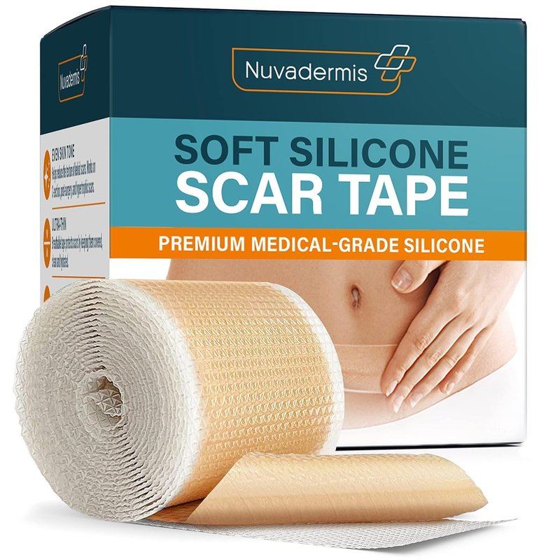 NUVADERMIS Clear Silicone Scar Tape for Surgical Scars - 120" x 1.5" Rolls - Section, Tummy Tuck, Keloid, and Surgical Scars - Reusable Medical Grade Silicone Scar Tape - Pack of 2