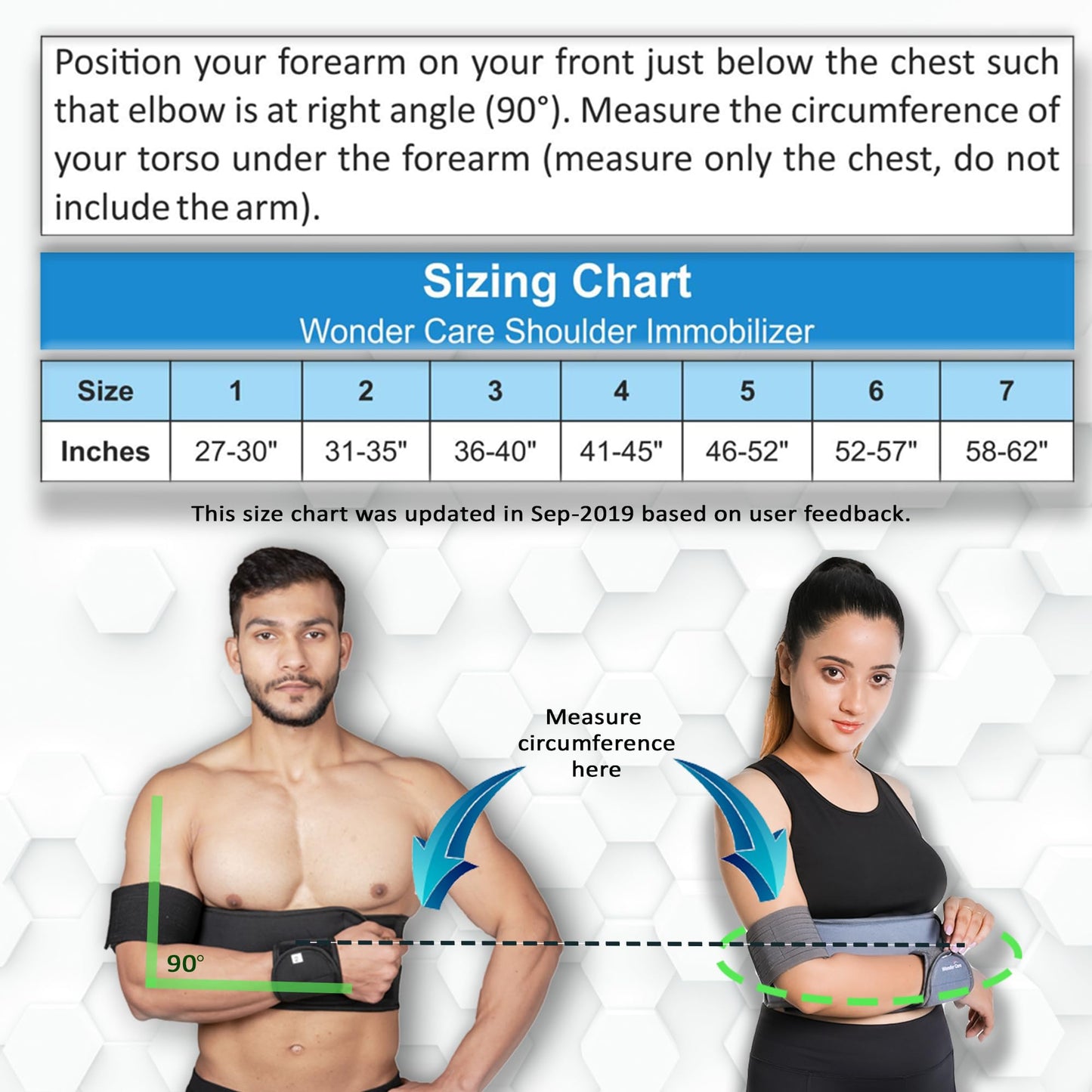 Wonder Care-Left Right Shoulder Immobilizer Arm Sling Elastic Brace for Clavicle Collar Bone Dislocation Subluxation Shoulder stabilizer Compression Brace After Rotator Cuff Surgery - Black-Size 3