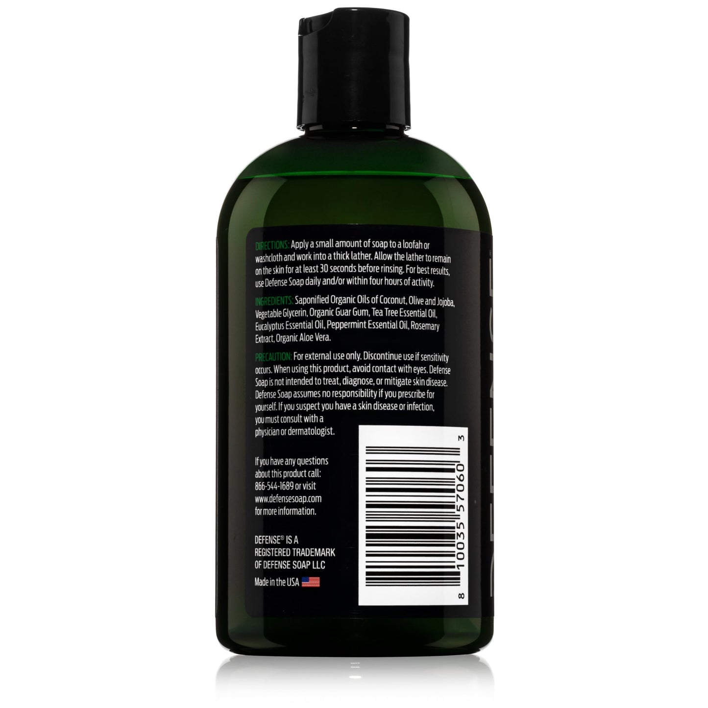 Defense Soap Organic Peppermint + Tea Tree Body Wash Combo | All Natural Shower Gel with Tea Tree Oil, Eucalyptus Oil. Wrestling Inspired, For All Mens & Womens Skin Types. 12 oz (Pack of 2)