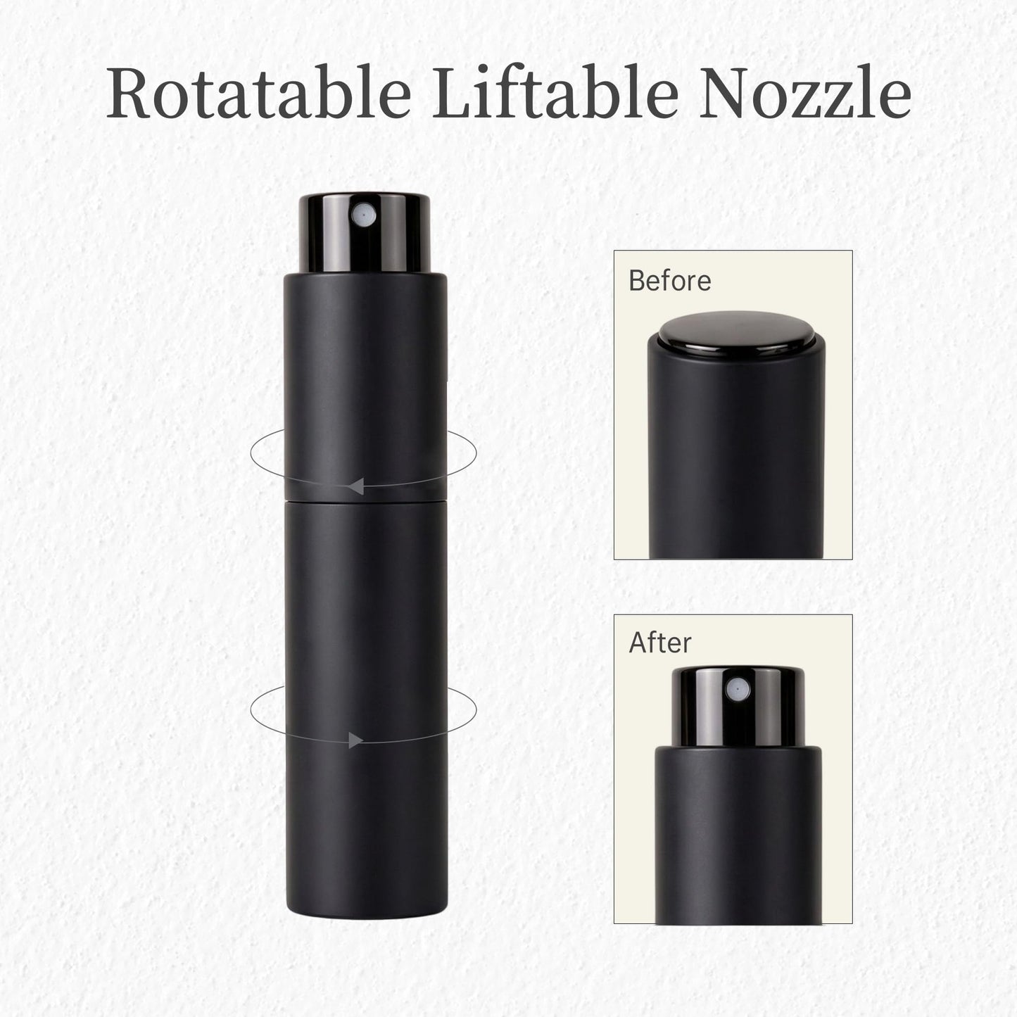 Huizata Travel Perfume Bottle Refillable 10ml 3-Pack Twist Up Cologne Atomizer