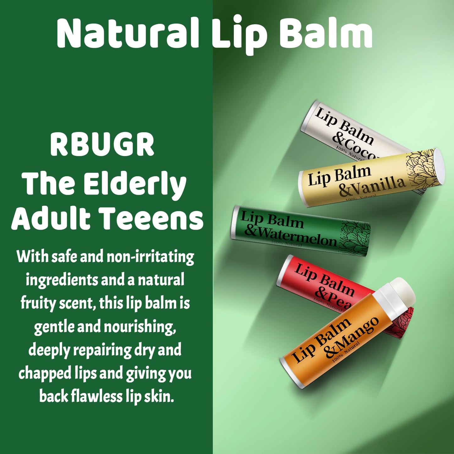 RBUGR 84 Pack of Lip Balm, 12 Flavored Lip Balms Natural Organic Vitamin E Lip Balm Pack for Dry Cracked Lips, Moisturising Lip Balm Bulk Gifts Stocking Stuffers Party Favors(4.2g/0.15oz)