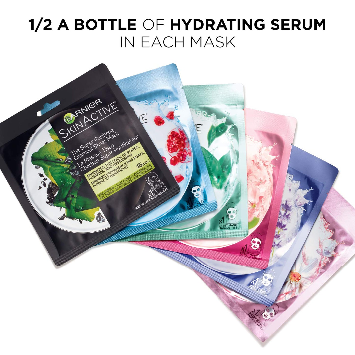 Moisture Bomb Sheet Mask 6 Count - Hydrating Garnier SkinActive Face Masks