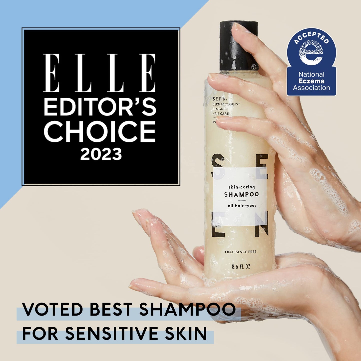 SEEN Shampoo, Fragrance-Free UNSEEN Pimple Patch - Dermatologist Developed- Non-Comedogenic & Sulfate-Free Hair Shampoo & Spot Treatment - Safe for Sensitive, Eczema & Acne Prone Skin