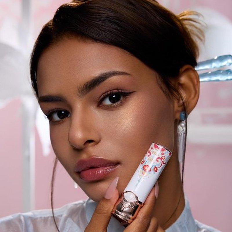 Flower Knows Butterfly Cloud Collar Glossy Lipstick-Moisturizing Tinted Lip Balm-Hydrating Lip Gloss in Balm-Long Lasting Lip Makeup for Girls&Women,Vegan & Cruelty-Free(C07 Red Bean,0.12 Ounce)