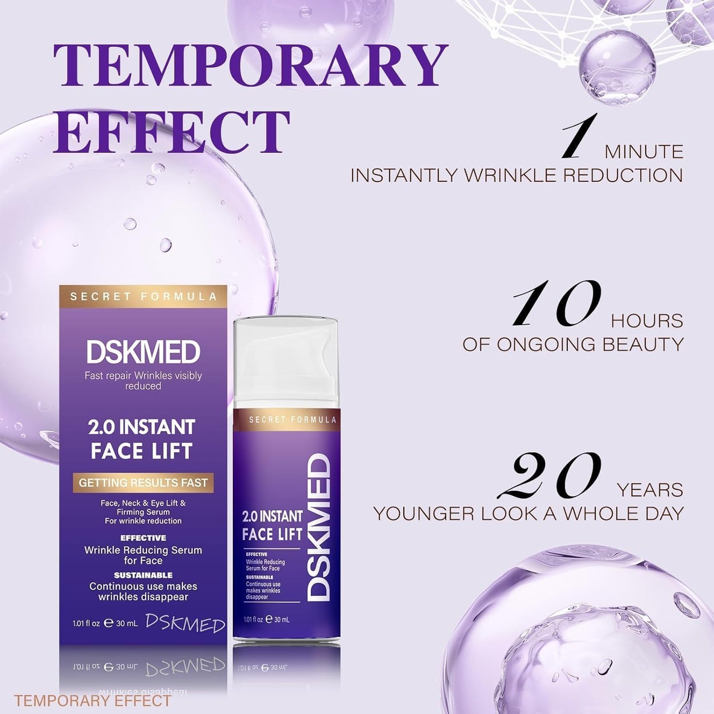 Contain 8% Caffeine Hyaluronate Hydrolyzed Collagen Polypeptide Eye Essence,Strengthen the Removal of Bags, Dark Circles, Wrinkles, Melasma,Instant Face Lift, Suitable for Face, Anti-Wrinkle Neck 2.0