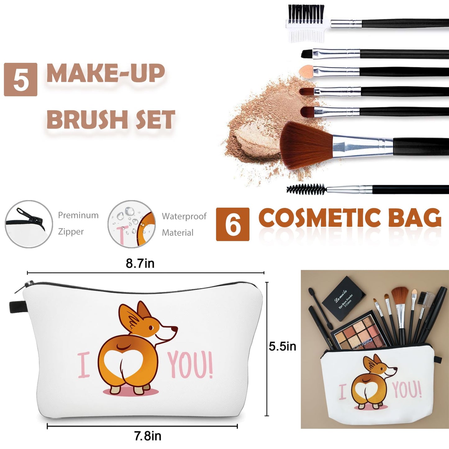 All in One Makeup Kit for Women Full Kit, Basic Cosmetics Kit for Beginner & Professionals, Eye Makeup Set Tween Girl, Make Up Kits for Teenagers, Makeup Gift Set for Girls, Women & Teens(16-Corgi)
