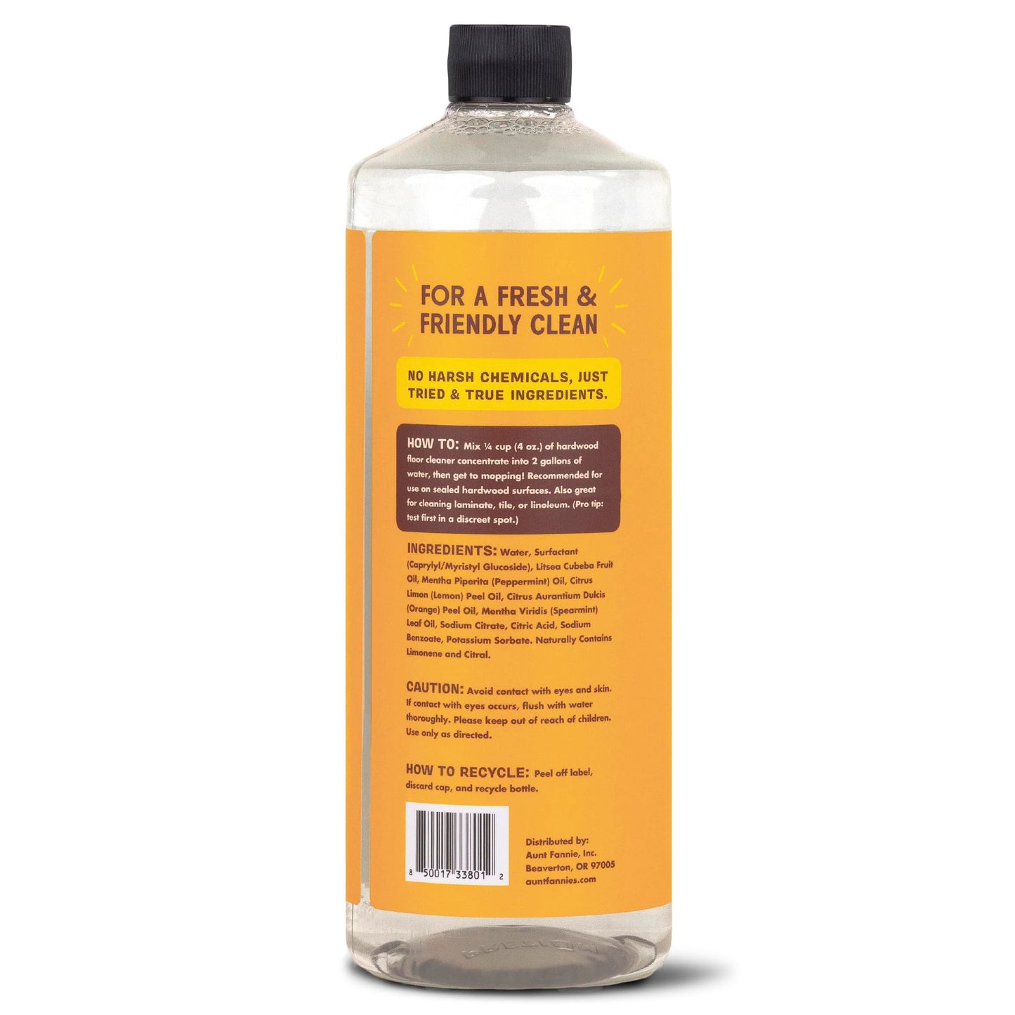 Aunt Fannie's Ultra Concentrated Hardwood Floor Cleaner, Vinegar-Free Plant Based Hardwood Floor Cleaner for Mopping, Bright Lemon Scent, 32 oz. (Pack of 1)